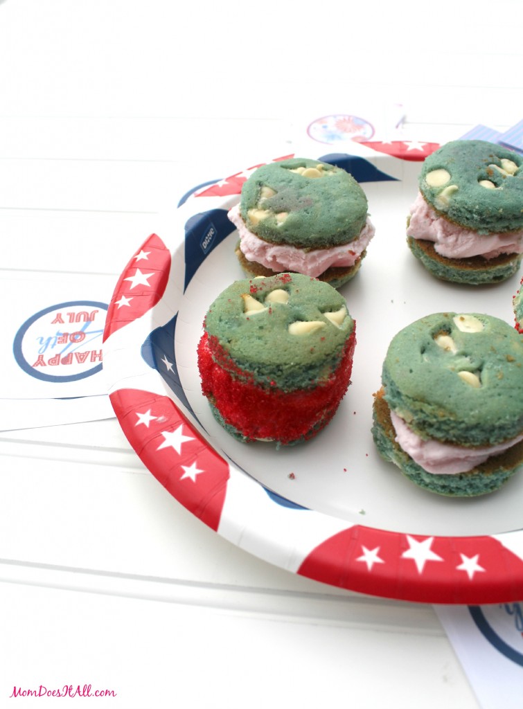 Mini Patriotic Ice Cream Sandwiches