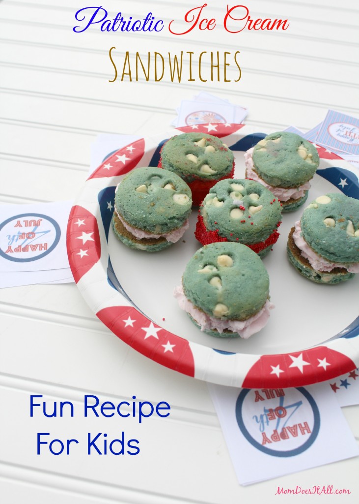 Mini Patriotic Ice Cream Sandwiches