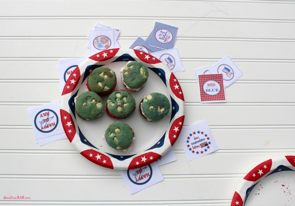 Mini Patriotic Ice Cream Sandwiches