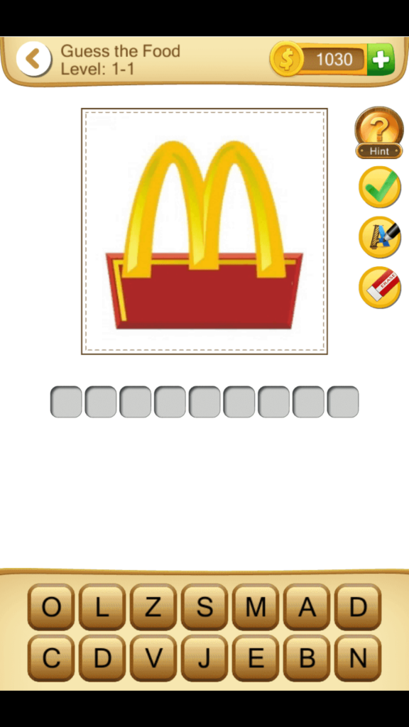 Guess the Food app on Android 