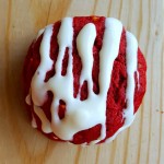 Red Velvet Cookies with Cream Cheese Drizzle.