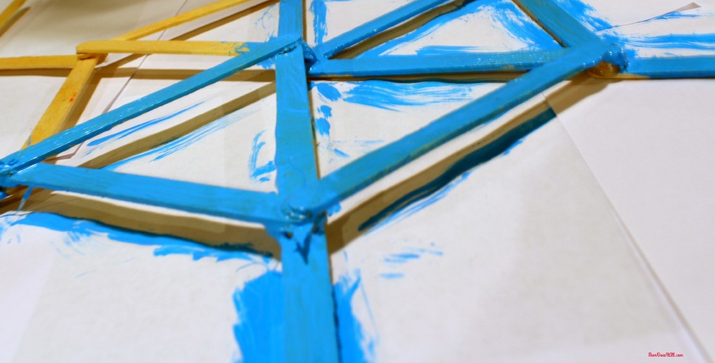Painting a Popsicle Stick Snowflake Wreath 